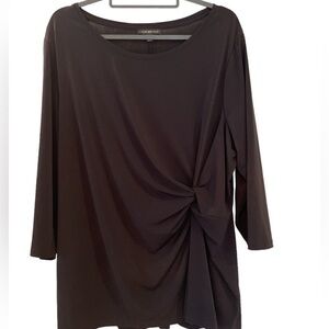 Lane Bryant Career side twist long black top in size 18/20
